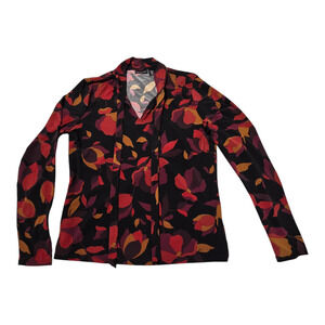 Tahari Women's Blouse Medium red and black96% Polyester 4% Spandex